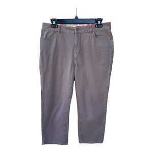 Coldwater Creek Taupe Cropped Straight Chino Pants Sz 8